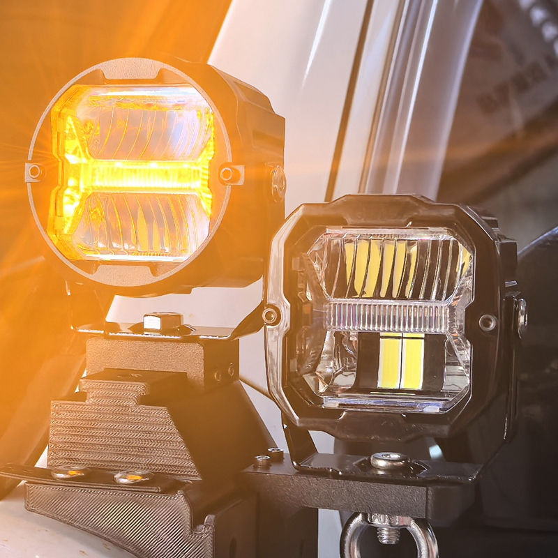 3 Inch 50W Suqare Round White Yellow Fog Light LED Driving Light With DRL