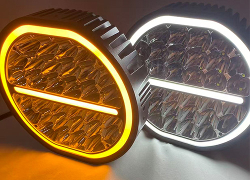 9 Inch 185W Spotlights Dual Color DRL LED Driving Light
